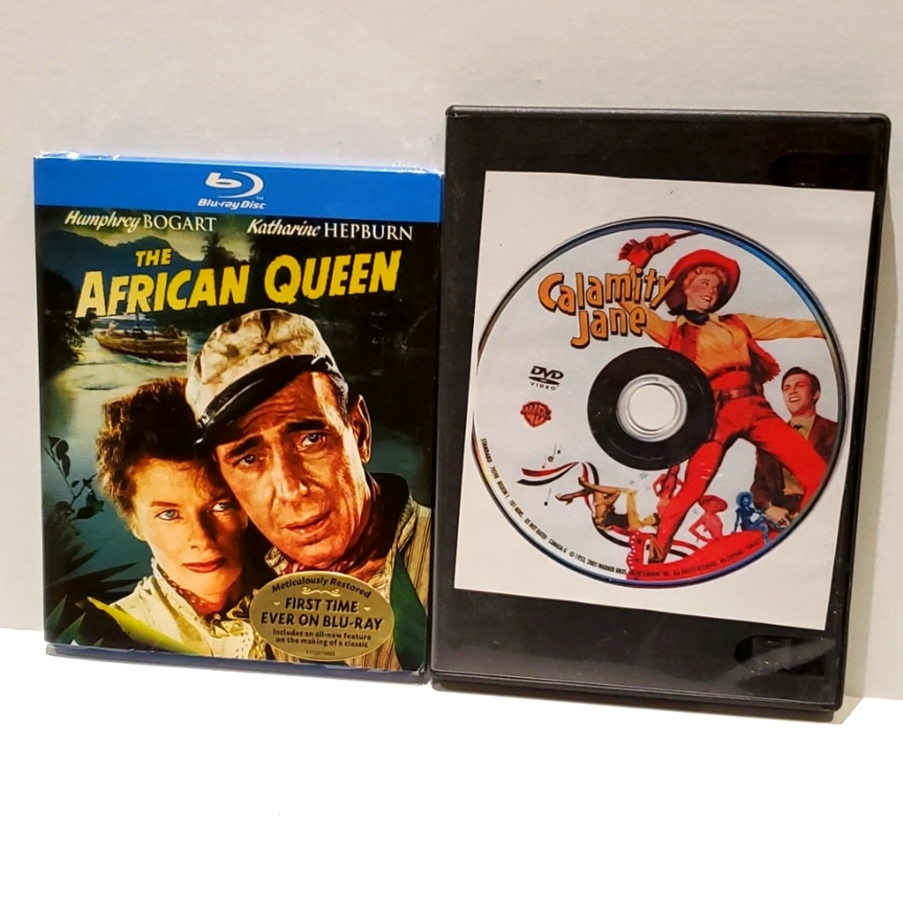 Bluray dvd, African Queen (never opened) free bonus, Calamity Jane (full screen)